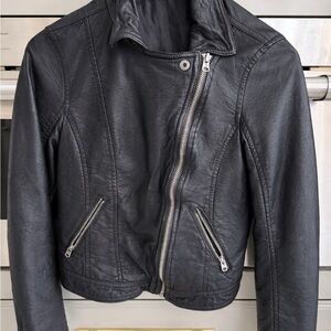 Abercrombie Kids Black Moto Jacket – Faux Leather